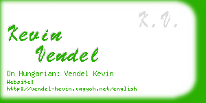 kevin vendel business card